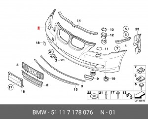 Бампер передний 51 11 7 178 076 BMW