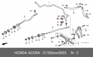 Втулка стабилизатора 51306-SW3-003 HONDA