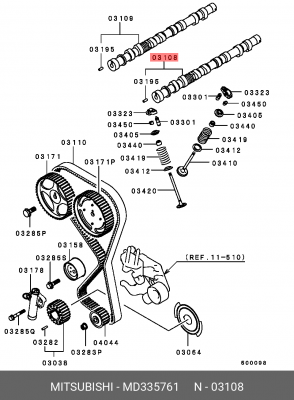Распредвал MD335761 MITSUBISHI
