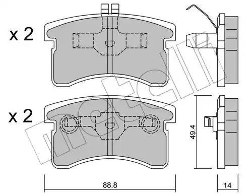 Комплект тормозных колодок, диско 22-0378-0 METELLI