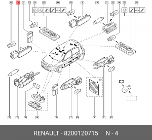 Плафон освещения салона 8200120715 RENAULT