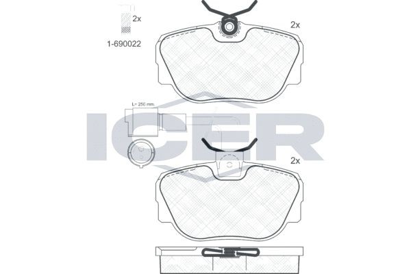 Комплект тормозных колодок, диско 180766-006 ICER