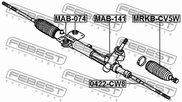 Пыльник рулевой рейки MRKB-CV5W FEBEST
