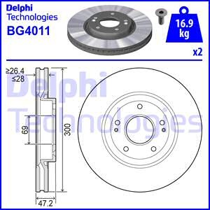 Тормозной диск BG4011 DELPHI