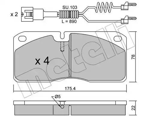 Комплект тормозных колодок, диско 22-0269-3K METELLI