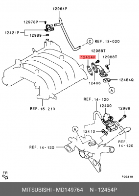 Прокладка, выпускной трубопровод MD149764 MITSUBISHI