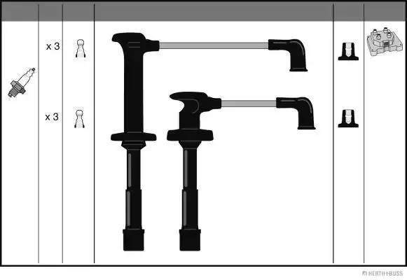 Ккомплект проводов зажигания J5383011 H B JAKOPARTS NIPPARTS