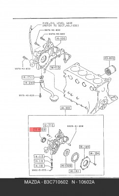 Уплотняющее кольцо, коленчатый вал B3C7-10-602 MAZDA