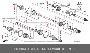 ШРУС 44014SWA010 HONDA