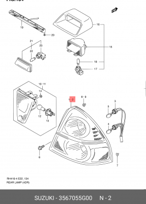 Фонарь задний 35670-55G00 SUZUKI