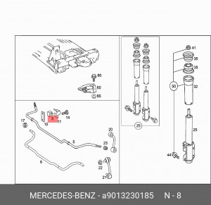 Втулка стабилизатора A 901 323 01 85 MERCEDES BENZ