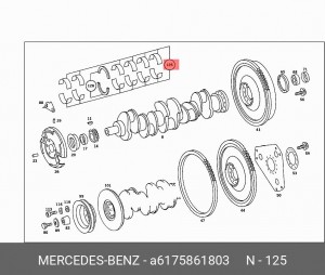 Вкладыши коренные коленвала A 617 586 18 03 MERCEDES BENZ