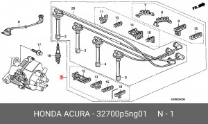 Ккомплект проводов зажигания 32700P5NG01 HONDA