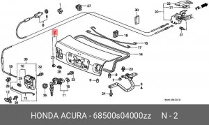 Заслонка багажника /  помещения для груза 68500S04000ZZ HONDA