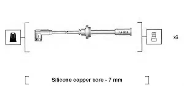 Ккомплект проводов зажигания 941045370522 MAGNETI MARELLI