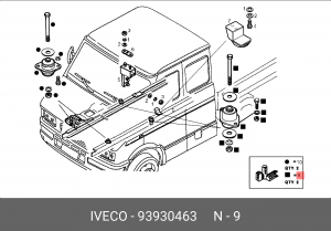 Ремкомплект, крепление кабины водителя 93930463 IVECO