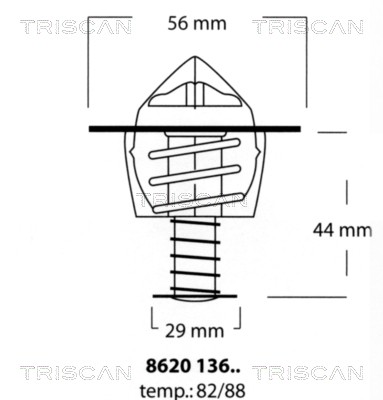 Термостат, охлаждающая жидкость 8620 13688 TRISCAN