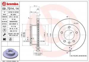 Тормозной диск 09.7314.14 BREMBO