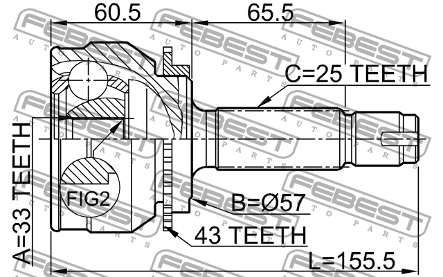 ШРУС 0410-044A43 FEBEST