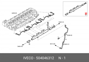 Распределительный трубопровод, топливо 504046312 IVECO