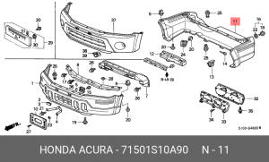 Бампер задний 71501S10A90 HONDA