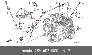 Трубка маслопровода КПП 25910RZH000 HONDA