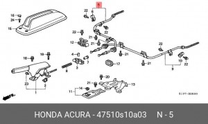 Трос, стояночная тормозная система 47510S10A03 HONDA