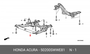 Подрамник передней подвески 50200SWWE81 HONDA