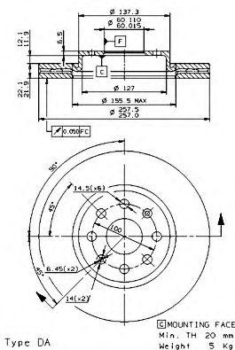 Тормозной диск 09.5843.34 BREMBO