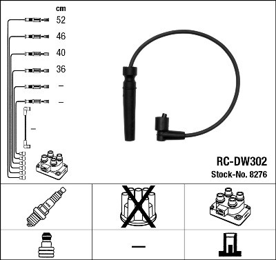 Ккомплект проводов зажигания RCDW302 NGK NTK
