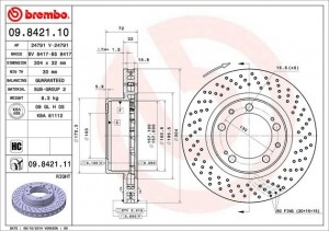 Тормозной диск 09.8421.10 BREMBO