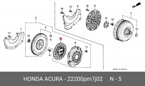 Диск сцепления 22200PM7J02 HONDA