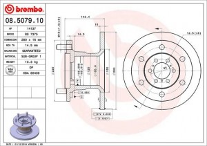 Тормозной диск 08.5079.10 BREMBO
