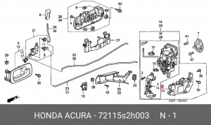 Сервопривод замка двери 72115S2H003 HONDA