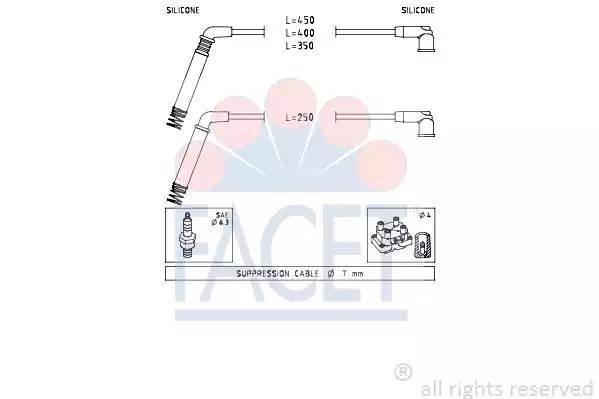 Ккомплект проводов зажигания 4.7208 FACET