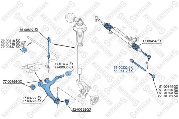 Тяга рулевая 55-00222-SX STELLOX