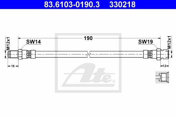 Тормозной шланг 83.6103-0190.3 ATE