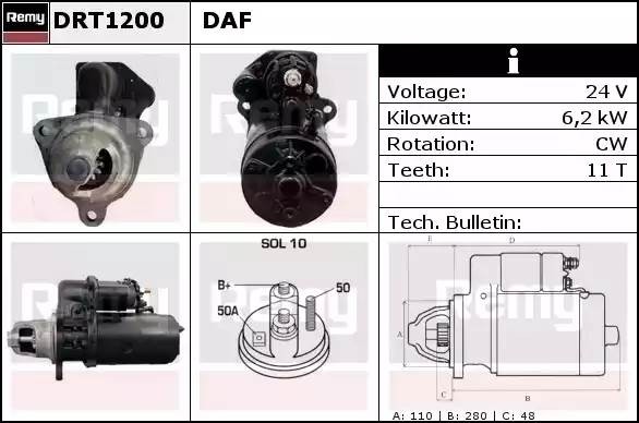 Стартер DRT1200 DELCO REMY