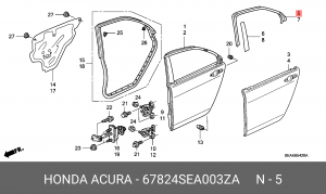 Накладка двери 67824SEA003ZA HONDA