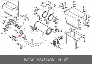 Выпускной трубопровод 98452488 IVECO