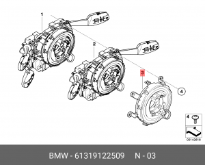 Группа контактная подрулевого переключателя 61 31 9 122 509 BMW