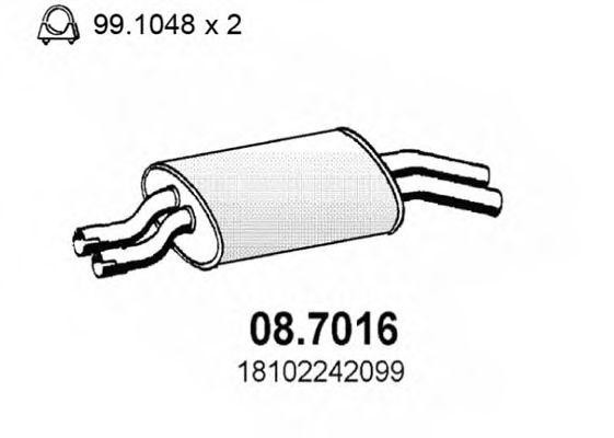 Глушитель выхлопных газов конечный 087016 ASSO