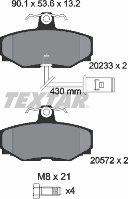 Комплект тормозных колодок, диско 2023301 TEXTAR