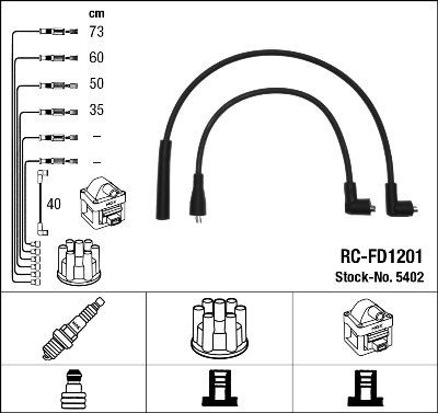 Ккомплект проводов зажигания 5402 NGK NTK