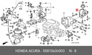 Подушка двигателя 50810S3V003 HONDA