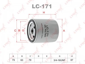 Фильтр масляный двигателя LC-171 LYNXAUTO