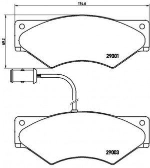 Комплект тормозных колодок, диско P A6 007 BREMBO