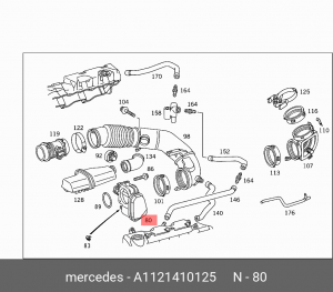 Патрубок дроссельной заслонки A 112 141 01 25 MERCEDES BENZ