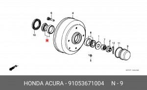 Подшипник ступицы колеса 91053671004 HONDA