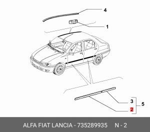 Молдинг двери 735289935 ALFA FIAT LANCIA